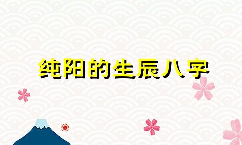 纯阳的生辰八字 生辰八字纯阳是什么意思