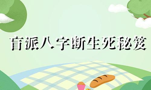 盲派八字断生死秘笈 盲派八字断法