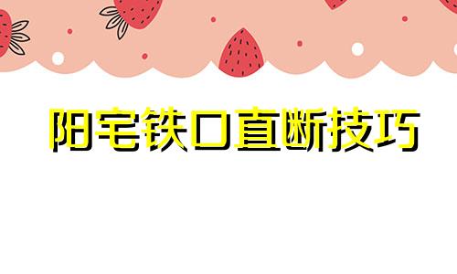 阳宅铁口直断技巧 阳宅风水铁口直断pdf