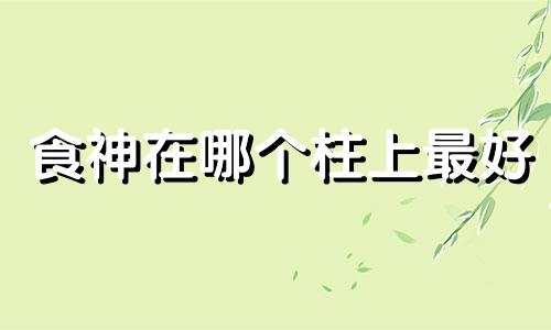 食神在哪个柱上最好 天干透食伤什么意思