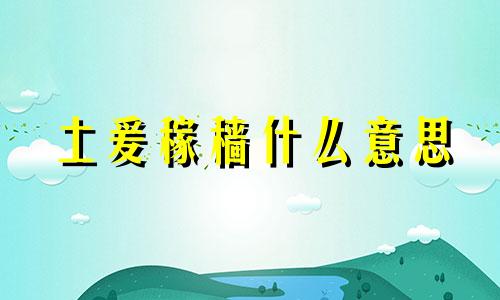 土爰稼穑什么意思 不事稼穑什么意思