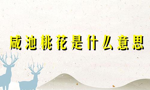 咸池桃花是什么意思 咸池桃花入命是什么意思