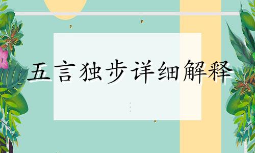 五言独步详细解释 五言独步全文白话详解