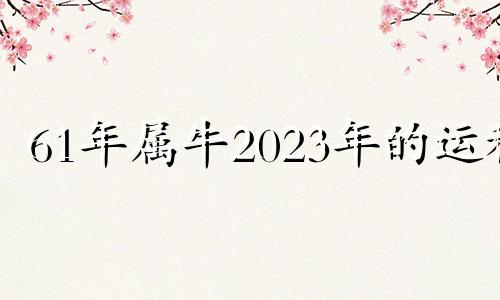 61年属牛2023年的运程 1961年属牛的在2022年的命运