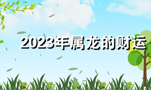 2023年属龙的财运 2023运势生肖龙运势详解