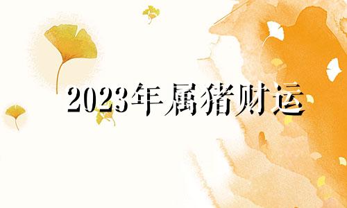 2023年属猪财运 属猪的2023年运势和财运怎么样