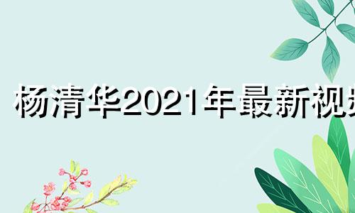 杨清华2021年最新视频 杨清华是大师吗