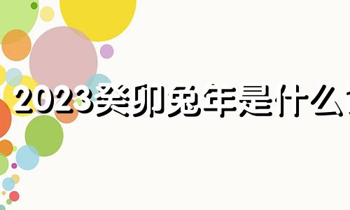 2023癸卯兔年是什么命 2023年是癸卯