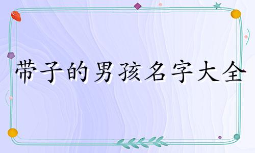 带子的男孩名字大全 李姓中间带子的男孩名字