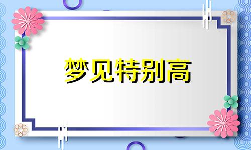 梦见特别高 做梦 高处