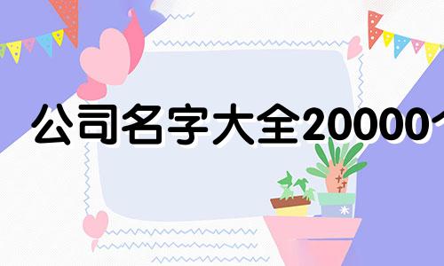 公司名字大全20000个 公司名字免费起名大全二个字