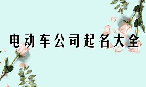 电动车公司起名大全 做电动车注册公司怎么起名大全