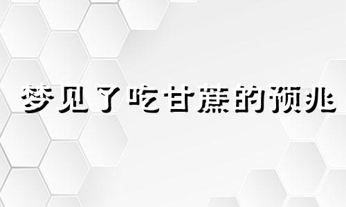 梦见了吃甘蔗的预兆