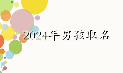 2024年男孩取名 2024年生宝宝