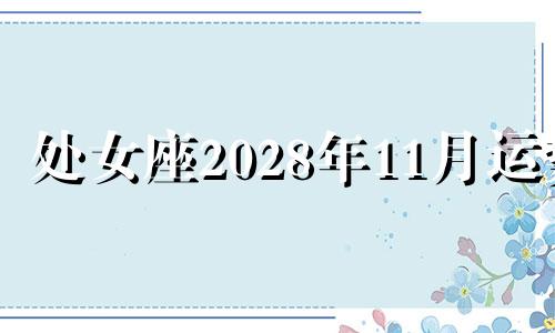 处女座2028年11月运势 处女座2021年11月