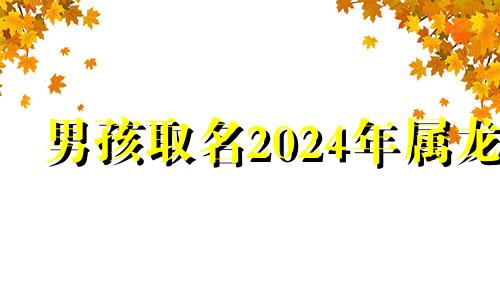 男孩取名2024年属龙 男孩取名字大全免费查询